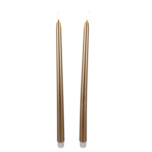 Mondex Sada 2 ks LED vysokých svíček s časovačem Aliya 27 cm zlatá obraz