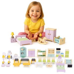 MULTISTORE Sada 30 ks nábytku pro panenky HOUSE vícebarevná obraz