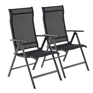 SONGMICS Sada dvou zahradních židlí JULA černá obraz