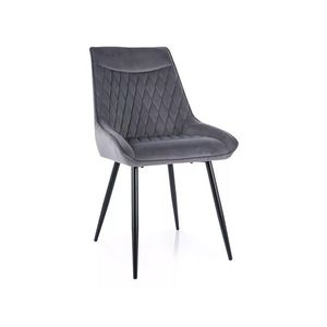 Signal Sametová jídelní židle Agat šedá obraz