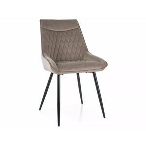 Signal Sametová jídelní židle Agat tmavě béžová obraz