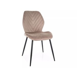Signal Sametová jídelní židle Mike tmavě béžová obraz