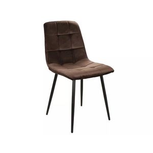 Signal Sametová jídelní židle Mila hnědá/černá obraz