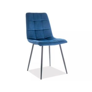 Signal Sametová jídelní židle Mila modrá/černá obraz