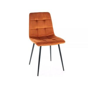 Signal Sametová jídelní židle Mila oranžová/černá obraz