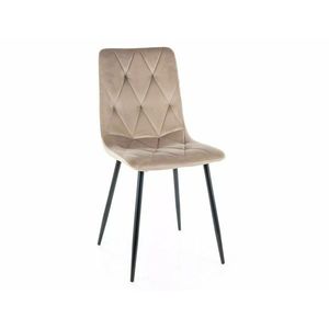 Signal Sametová jídelní židle Tom tmavě béžová obraz