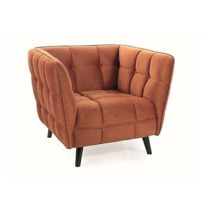 Signal Sametové křeslo Castello oranžové/wenge obraz