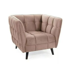 Signal Sametové křeslo Castello tmavě béžové/wenge obraz