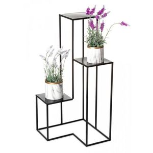 HowHomely Stojan na rostliny Kovu 85 cm černý obraz