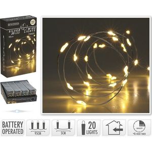 Mondex Světelný LED řetěz CAP s časovačem 95 cm teplý bílý obraz