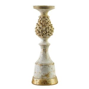 Mondex Since 1986 Svícen Santa Lila 19 cm bílo-zlatý obraz