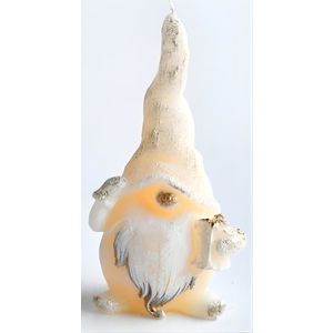 Mondex Vánoční dekorativní svíčka Skřítek 15 cm krémová obraz