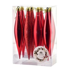 Mondex Since 1986 Vánoční sada 8 ks ozdob Santa Lila Rampouchy červená obraz