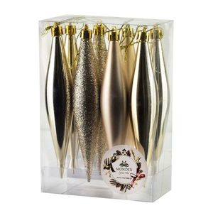 Mondex Since 1986 Vánoční sada 8 ks ozdob Santa Lila Rampouchy champagne obraz