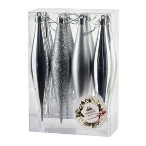 Mondex Since 1986 Vánoční sada 8 ks ozdob Santa Lila Rampouchy stříbrná obraz