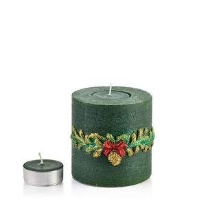 Mondex Vánoční svícen Girlanda 12 cm zelený obraz