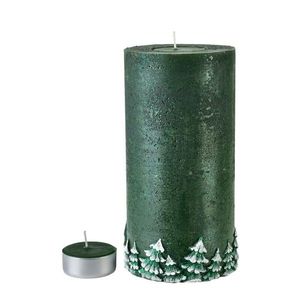 Mondex Vánoční svícen Les 24 cm zelený obraz