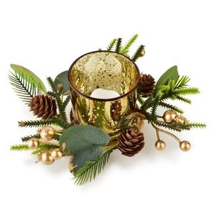 Mondex Since 1986 Vánoční svícen s LED vložkou SANTA LILA Glow zlatý obraz