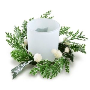 Mondex Since 1986 Vánoční svícen s LED vložkou SANTA LILA HOLLY bílý obraz