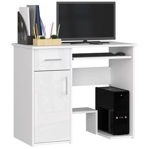 Ak furniture Volně stojící psací stůl Jay 90 cm bílý lesk obraz