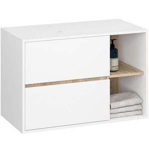 Ak furniture Závěsná skříňka pod umyvadlo VAMI s otvory 90 cm bílá/dub sonoma obraz
