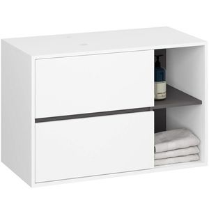 Ak furniture Závěsná skříňka pod umyvadlo VAMI s otvory 90 cm bílá/šedý grafit obraz