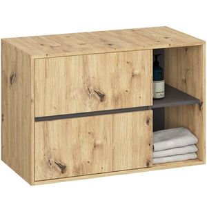 Ak furniture Závěsná skříňka pod umyvadlo VAMI s otvory 90 cm dub artisan/šedý grafit obraz