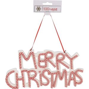 Mondex Závěsná vánoční cedulka Pruso červená/bílá obraz