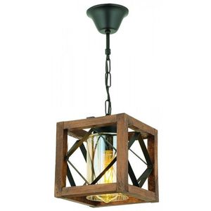 Opviq Závěsný lustr Zikzak I habrové dřevo ořech/černý obraz