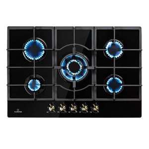 Klarstein Victoria 5, plynová varná deska, 5 hořáků Sabaf, sklokeramický povrch, retro design obraz