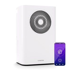 Klarstein CircleDry Smart 12 L odvlhčovač, 12 l/den, 260 W, 24 m², WiFi, časovač, filtr obraz