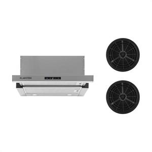 Klarstein Vinea, odsavač par, set náhradních filtrů s aktivním uhlím, 60 cm, 610 m³/h, stříbrná obraz