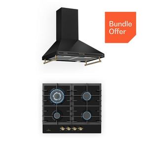 Klarstein Victoria 60 Duo Set plyn, Plynné varné desky, Digestoř obraz