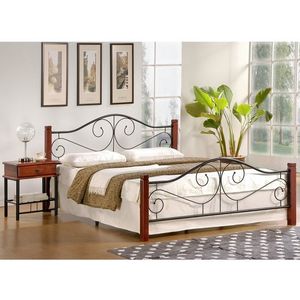 Postel BANGKA 160x200 cm, třešeň antická/černá obraz