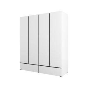 Skříň BONIFACIO 4D2S, bílá/černá obraz