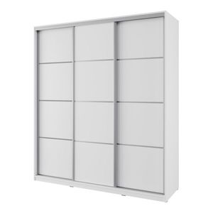 Šatní skříň NEJBY BARNABA 180 cm s posuvnými dveřmi, 4 šuplíky a 2 šatními tyčemi, bílá obraz