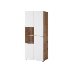 Vitrína BONIFACIO 3D, dub wotan/bílá obraz