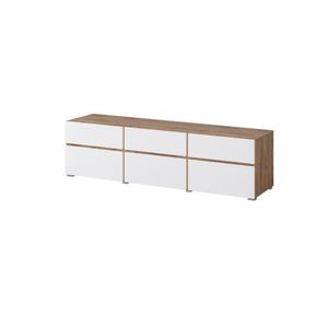 Televizní stolek BONIFACIO 3K3S, dub wotan/bílá obraz