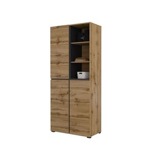 Skříň BONIFACIO 3D, dub wotan/černá obraz