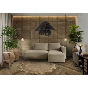 Rozkládací rohová sedačka BODRINO s úložným prostorem, béžová látka obraz