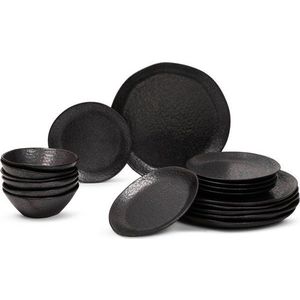 Kameninová jídelní sada 18 ks Dark Moon – Bonami Selection obraz