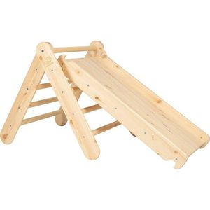 Pikler trojúhelník z borovicového dřeva v přírodní barvě 46x87x60 cm Montessori – Meowbaby obraz