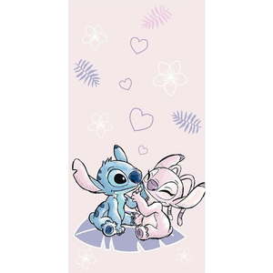 Růžová bavlněná dětská osuška 70x140 cm Lilo and Stitch "Pink" – Jerry Fabrics obraz