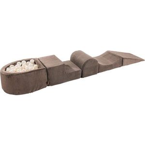 Hnědé manšestrové pěnové hřiště 250x45x30 cm Montessori – Meowbaby obraz