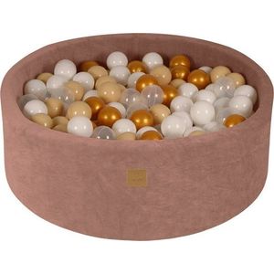 Béžový sametový bazének s míčky ø 90x30 cm Montessori – Meowbaby obraz