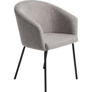 Světle šedé čalouněné jídelní křeslo s područkami Easton – Unique Furniture obraz