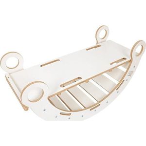 Bílá houpačka z borovicového dřeva 39x75x38 cm Montessori – Meowbaby obraz