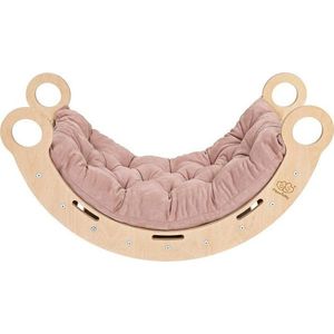 Růžová/v přírodní barvě houpačka z borovicového dřeva 39x75x38 cm Montessori – Meowbaby obraz