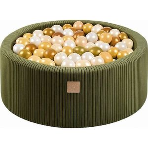 Khaki manšestrový bazének s míčky 90x90x30 cm Montessori – Meowbaby obraz