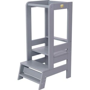 Šedá učicí věž z borovicového dřeva Montessori – Meowbaby obraz